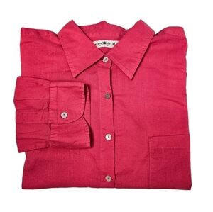 Natural Life Hot Pink Oversized Button Down Shirt Size Medium Women's V13‎